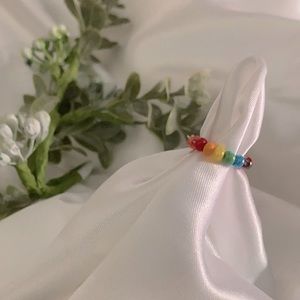 Homemade Rainbow Bead ring